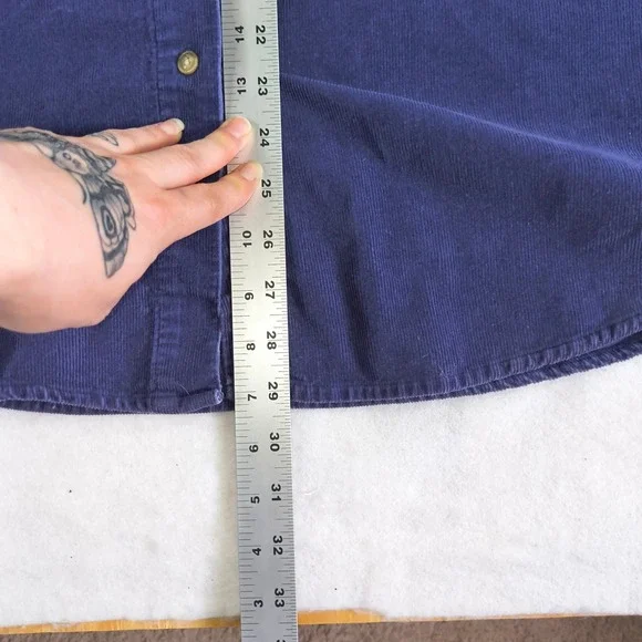 Vintage Style Tweety Bird Corduroy Shirt XL Purple Looney Tunes Button Up - Picture 11 of 11